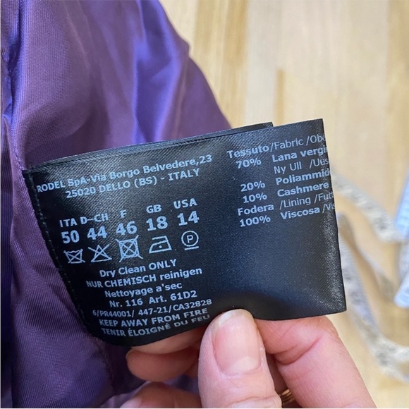 Cinzia Rocca lavender wool cashmere blend swing coat - Picture 8 of 16